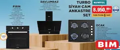 KUMTEL TURBO SİYAH CAM ANKASTRE SET